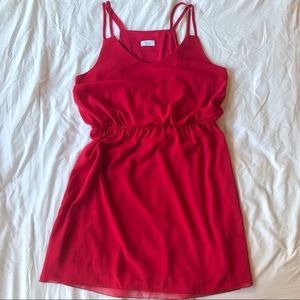 Tobi Red Strappy Chiffon Dress, size Medium